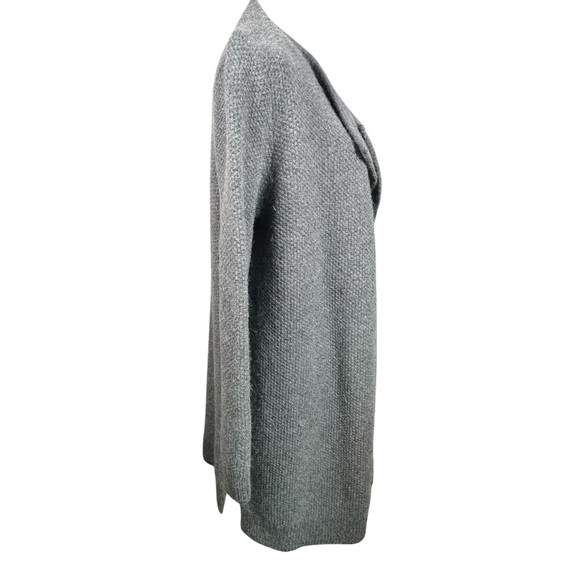 BODEN Open Front Wool Alpaca Blend Long Line Cardigan Sweater Dark Gray Sz 10 - Picture 3 of 8